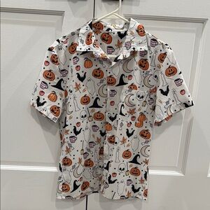 Halloween-Themed Men's Casual Button Down Shirt